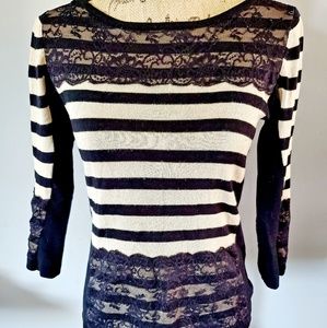 Womans The Limited Lace Overlay Top size xs